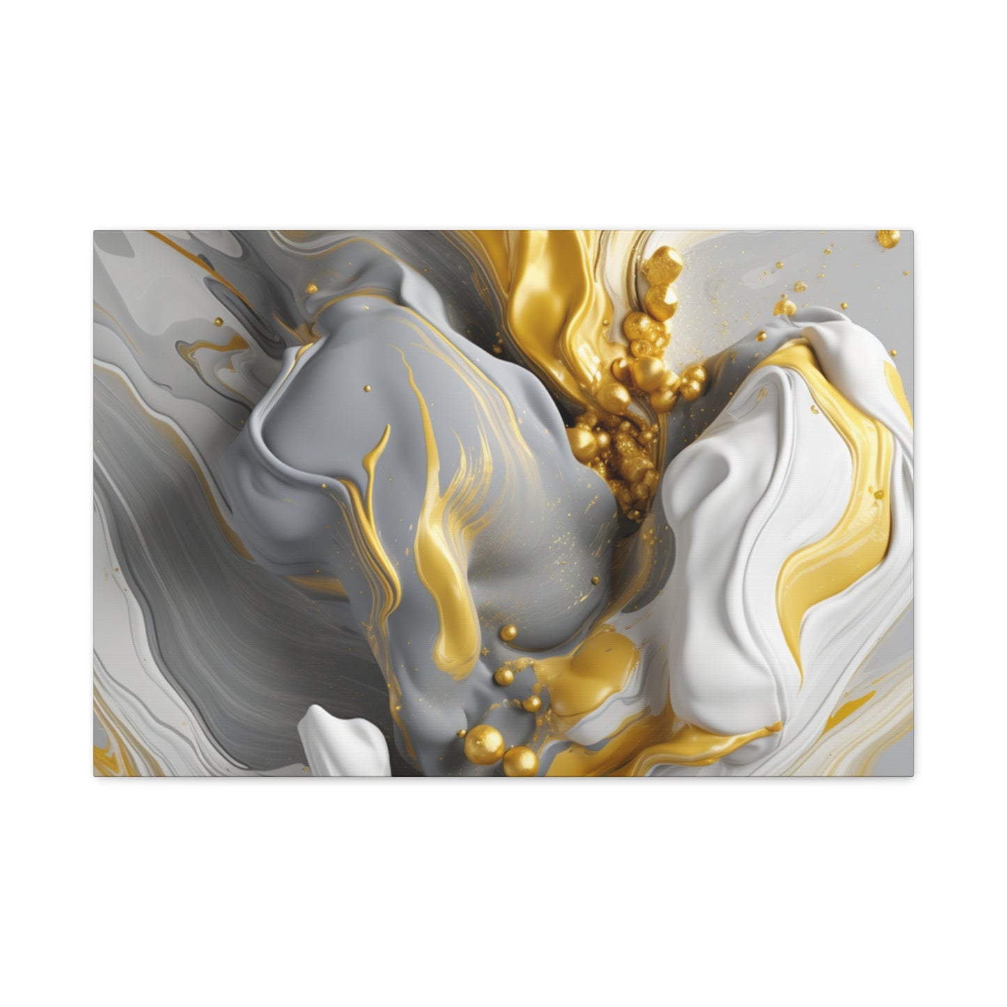 Gold, White, and Gray Liquid Fluid Modern Wall Art- part 2