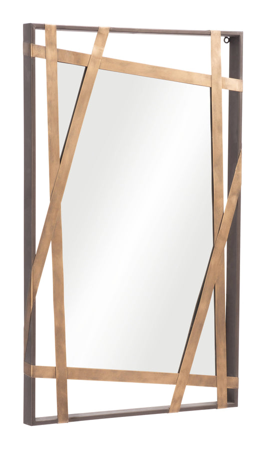 Tolix Mirror Antique Gold & Black