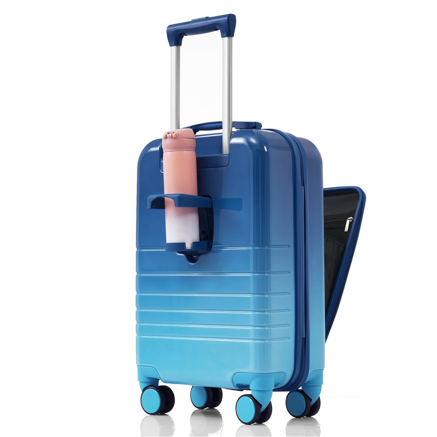 Luggage Set of 3, 20, 24, 28inch with USB Port: Blue