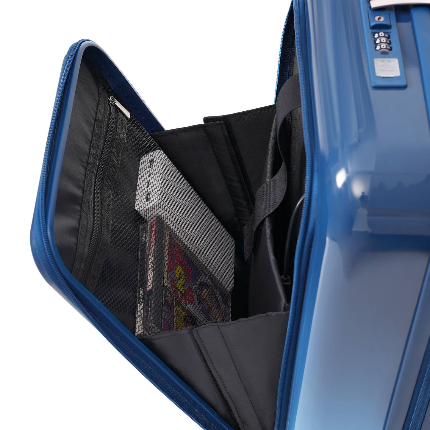Luggage Set of 3, 20, 24, 28inch with USB Port: Blue