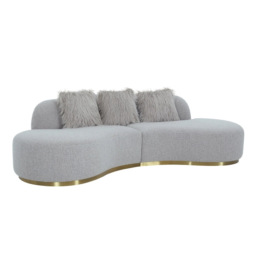 Simona Curved Sofa, Grey