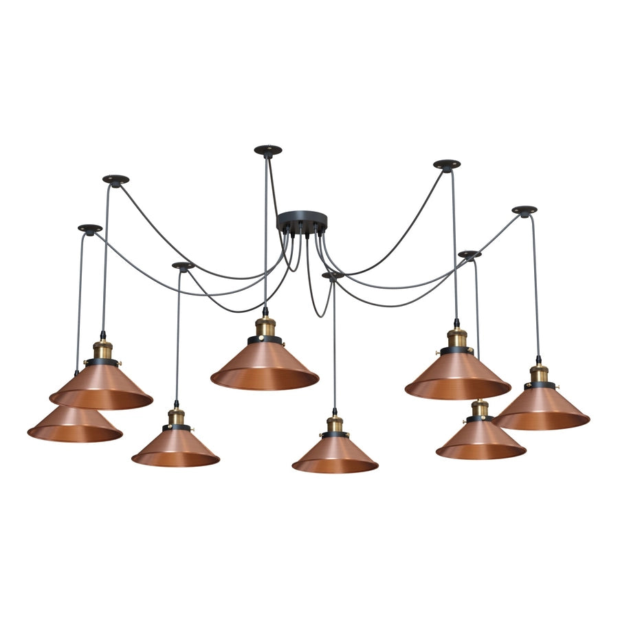 8-Way Spider Light Cone Shade Pendant Light