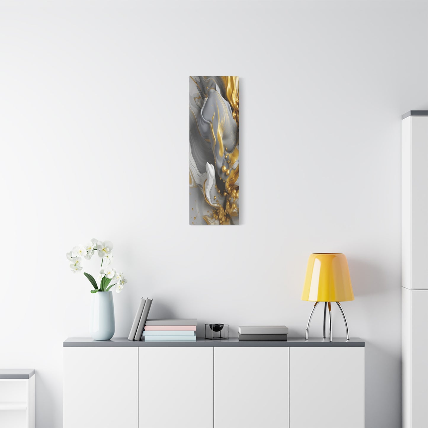 Gold, White, and Gray Liquid Fluid Modern Wall Art- part 2