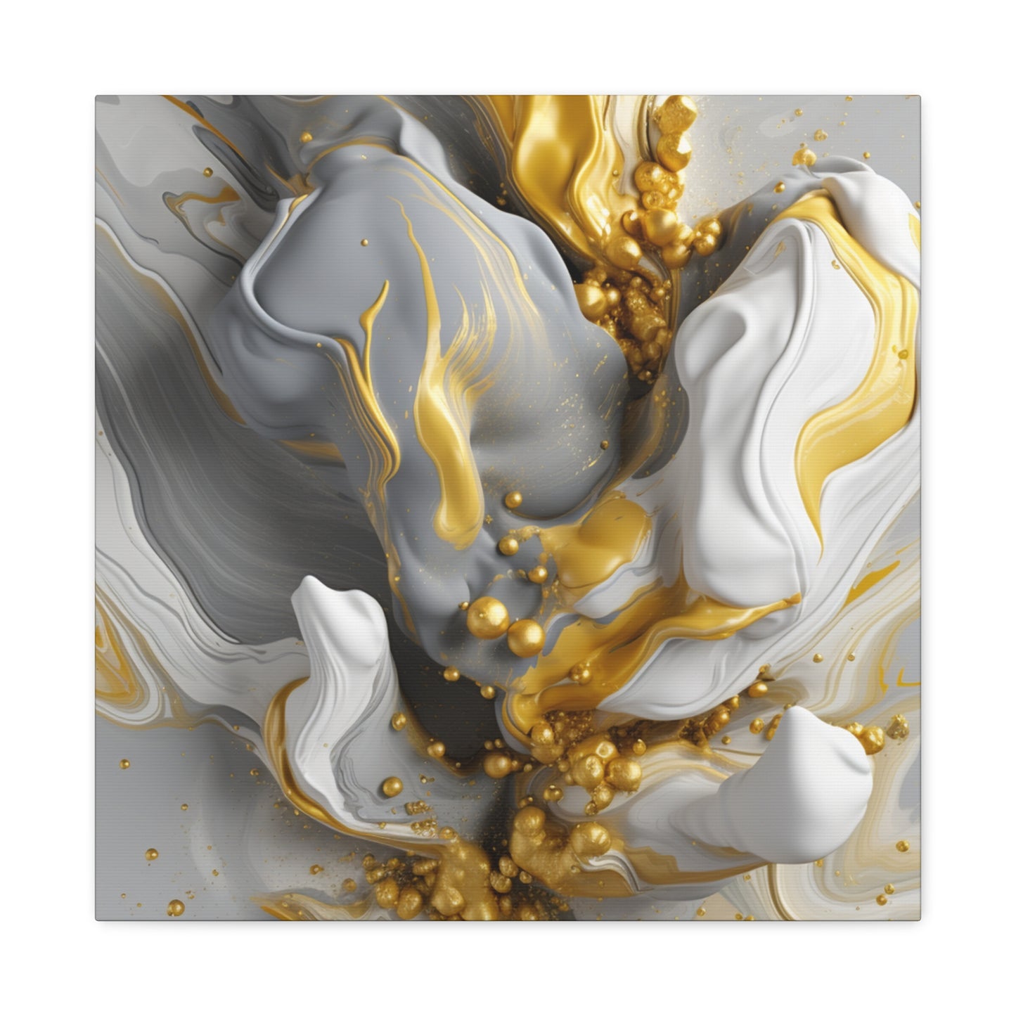 Gold, White, and Gray Liquid Fluid Modern Wall Art- part 2