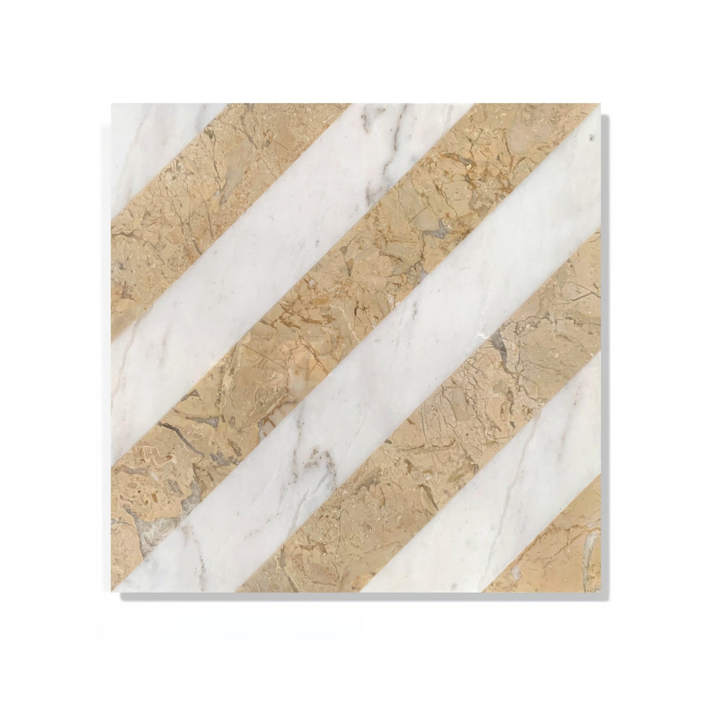 White & Gold Waterjet Polished Marble Tile – 12x12 Luxury Floor & Wall Tile