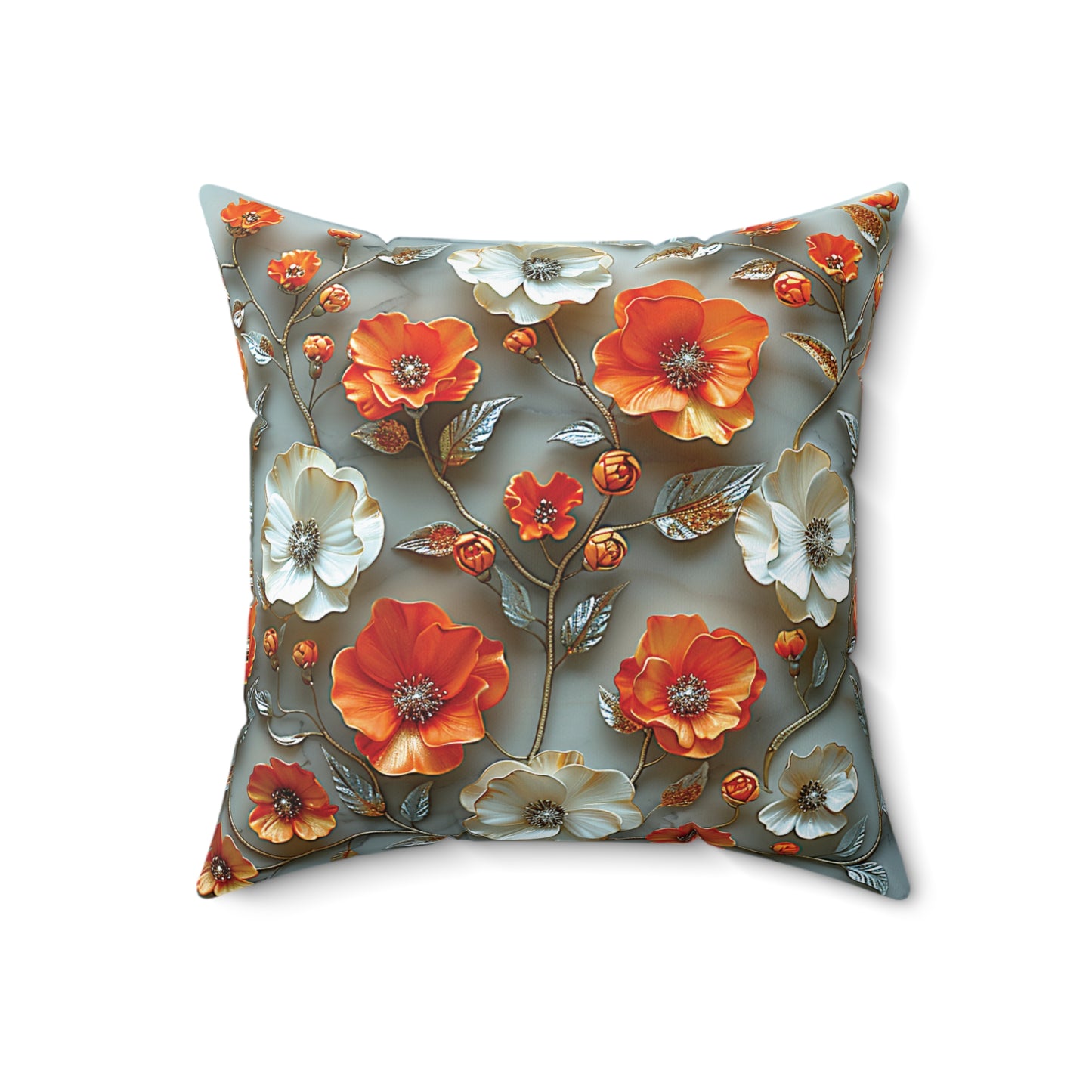 Golden Bloom Elegance Pillow