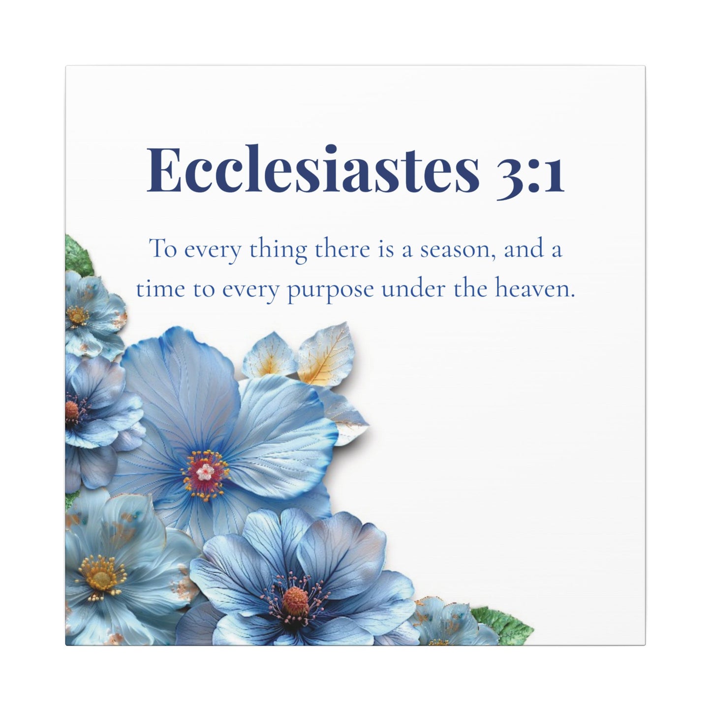 Floral Bible Verse Canvas Print, Inspirational Wall Art, Home Decor, Religious Gift, Motivational Quote Decoration, Stretched Artwork