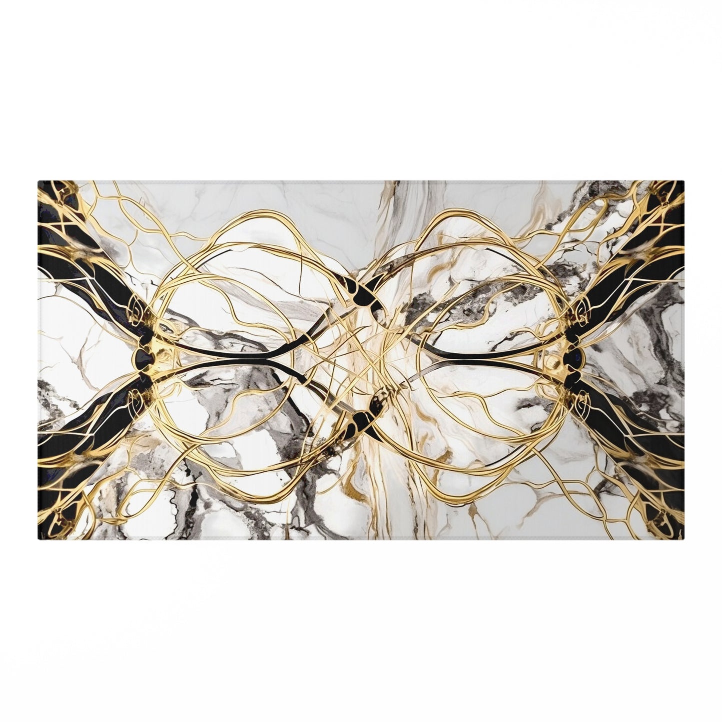 Gold, White and Black Rug