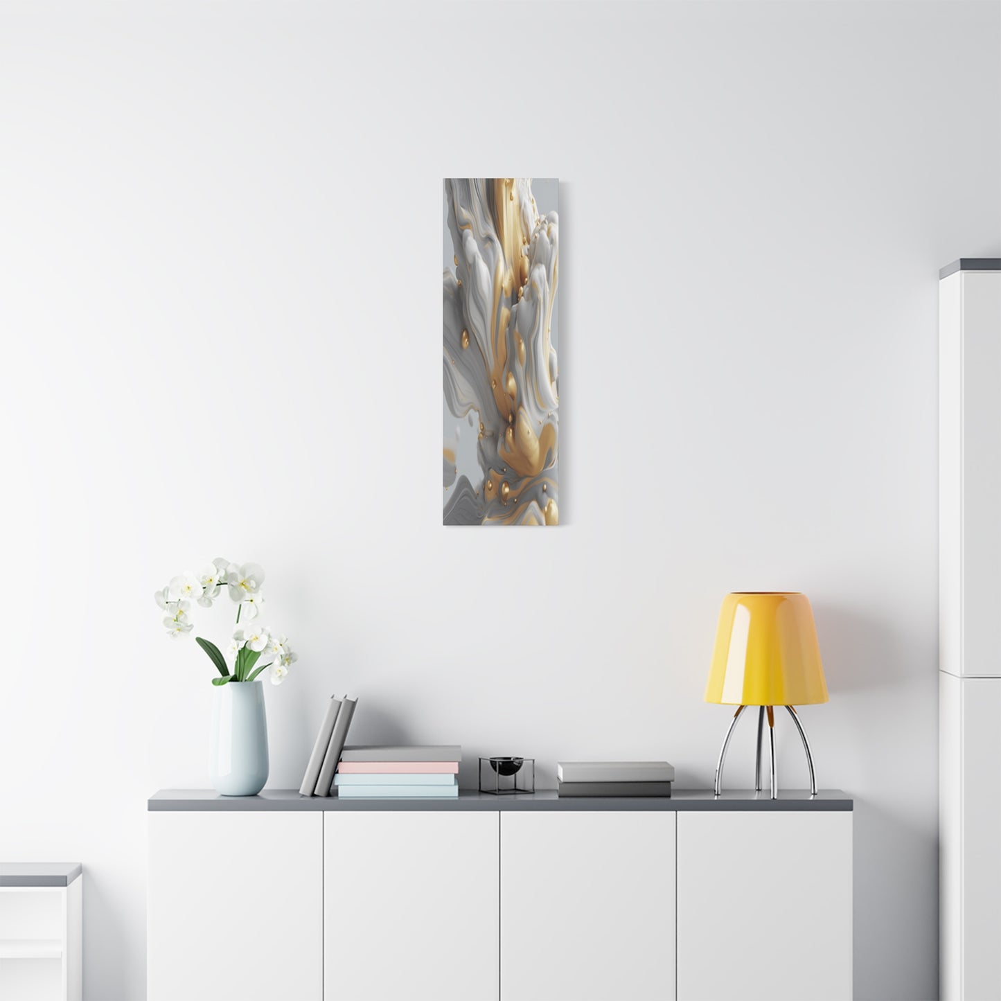 Gold, White, and Gray Liquid Fluid Modern Wall Art - part 2