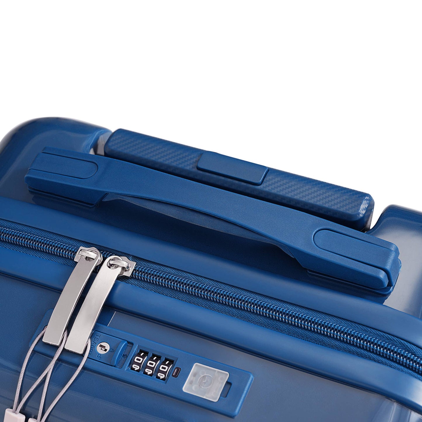 Luggage Set of 3, 20, 24, 28inch with USB Port: Light Blue