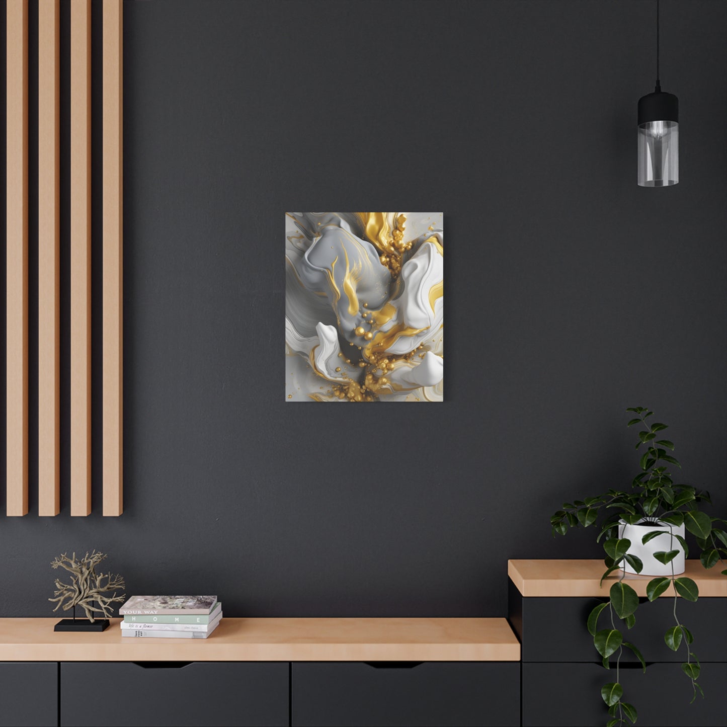 Gold, White, and Gray Liquid Fluid Modern Wall Art- part 2