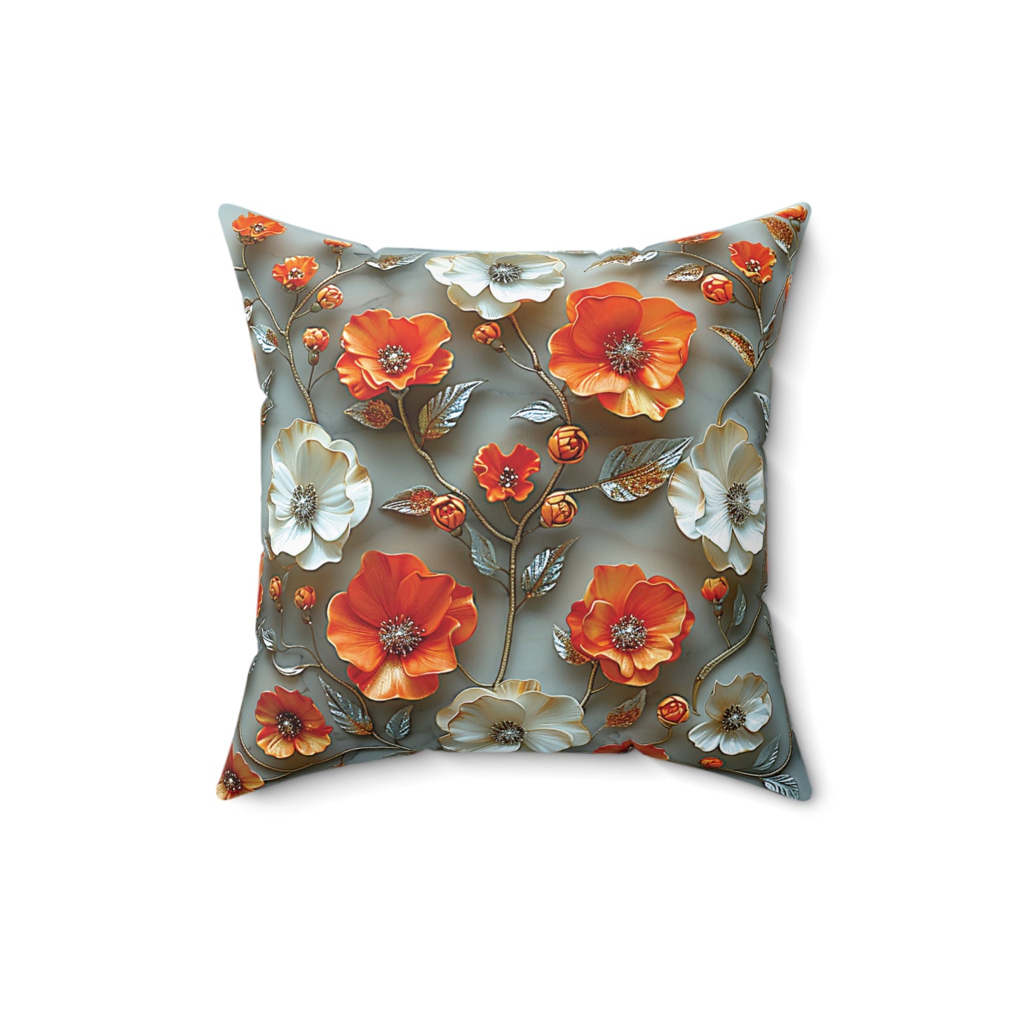 Golden Bloom Elegance Pillow