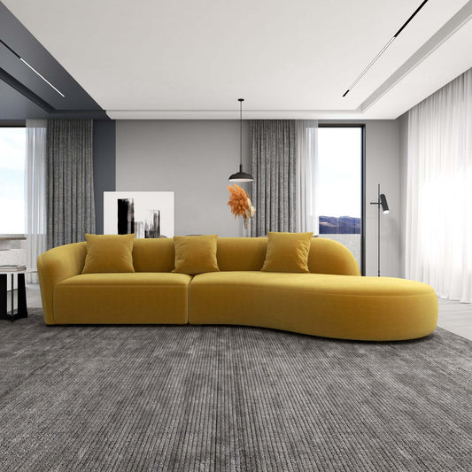Elijah Japandi Style Curvy Sectional Sofa 126'