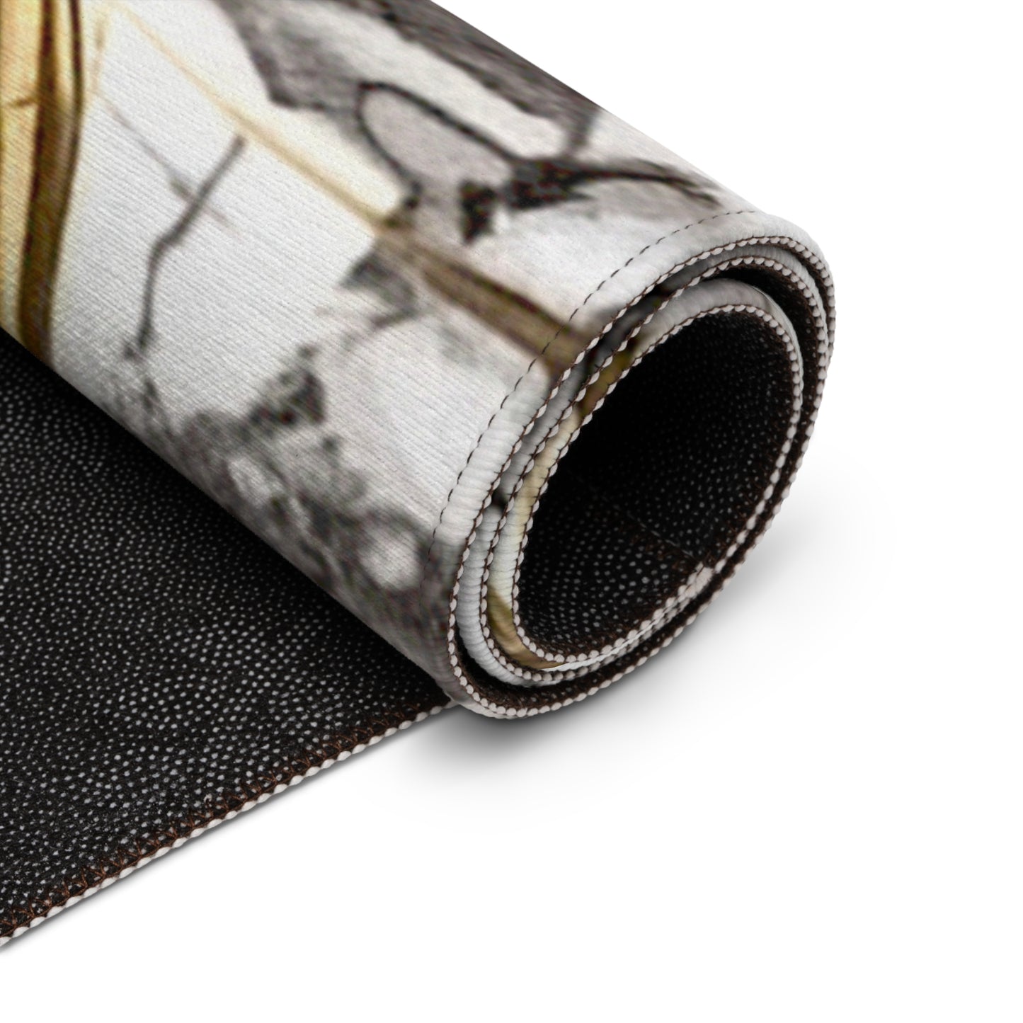 Gold, White and Black Rug
