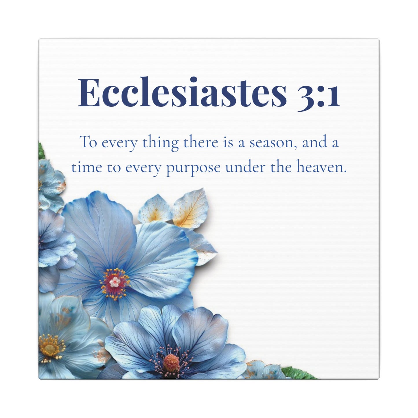 Floral Bible Verse Canvas Print, Inspirational Wall Art, Home Decor, Religious Gift, Motivational Quote Decoration, Stretched Artwork