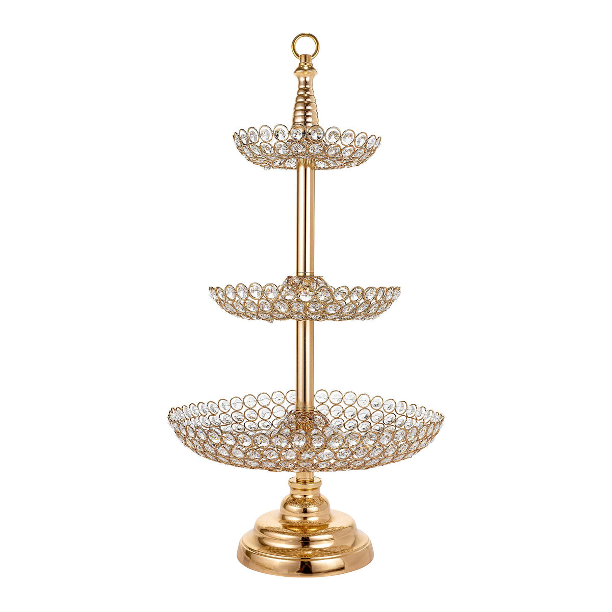 Crystal Treat Stand - 3 Tiers - Gold: Gold