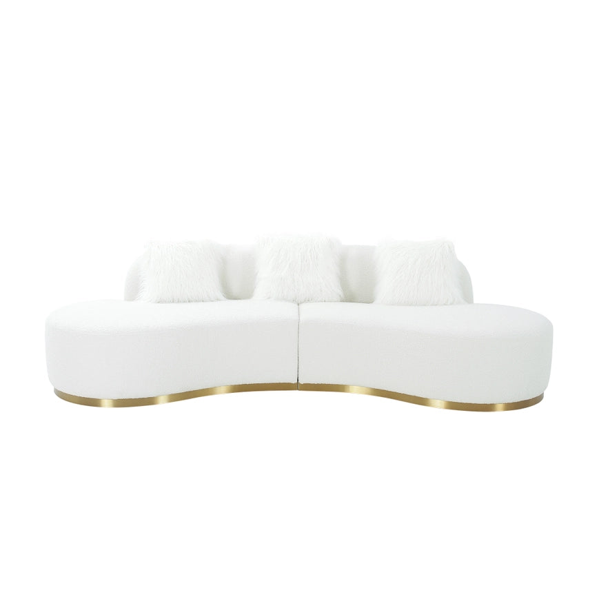 Simona Curved Sofa, White