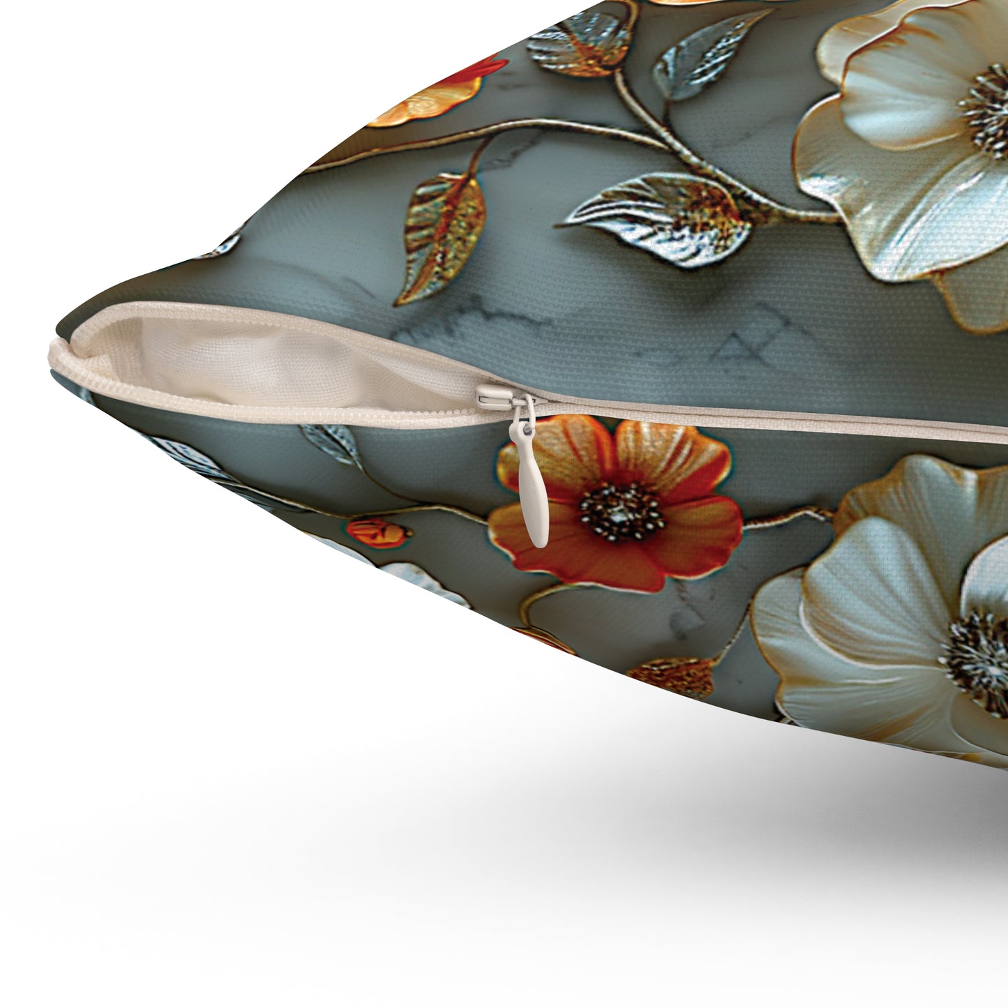 Golden Bloom Elegance Pillow