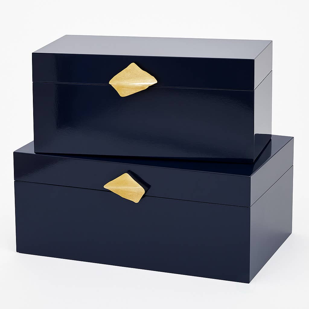 Vintiquewise Set of 2 Decorative Wooden Storage Boxes: White