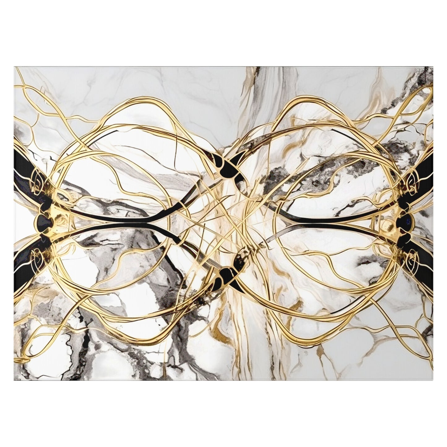 Gold, White and Black Rug