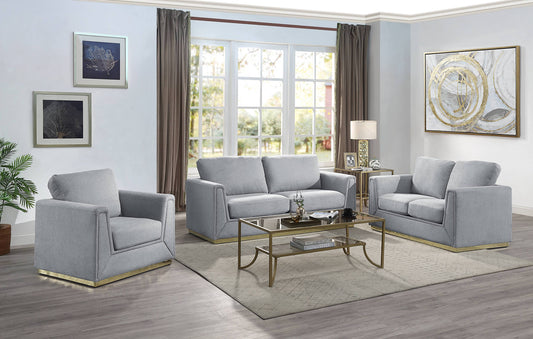 Valin Gray Linen 3Pcs Living Room Set for Living Room, Meeting Room and Small Apartment (Sofa, Loveseat, Chair)
