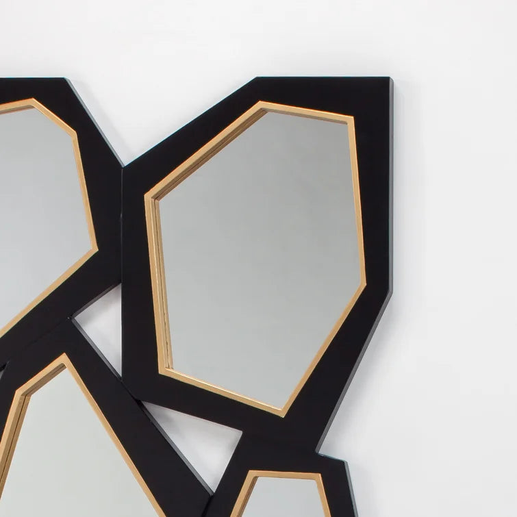 Elegant Ebony and Gilded Dimensional Mirror