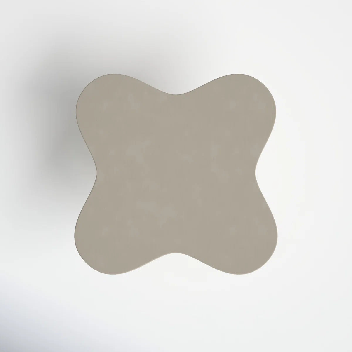 Scalloped White Coffee Table – Modern Pedestal Design with Textured Finish
