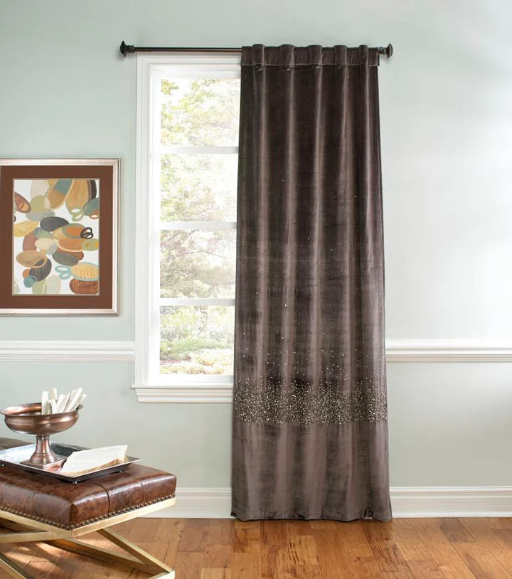 Raina Deep Charcoal Velvet Panel