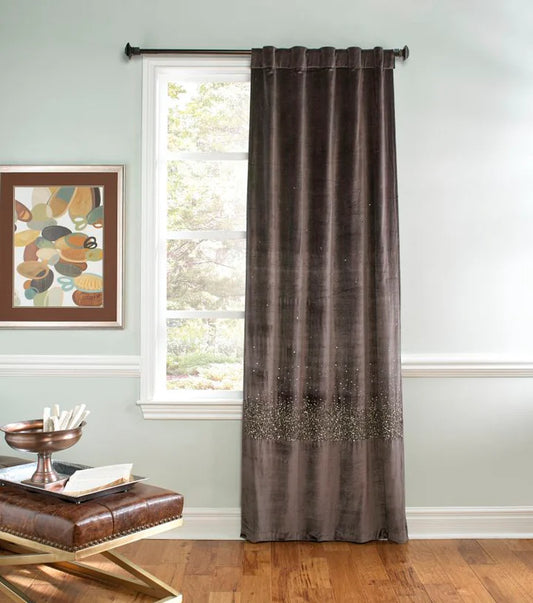 Raina Deep Charcoal Velvet Panel