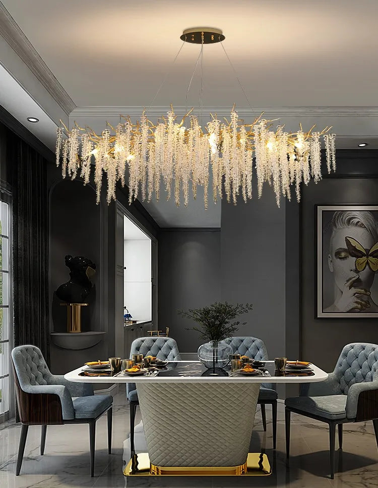 Glamour Luxe Crystal Chandelier Vintage Pendant Light