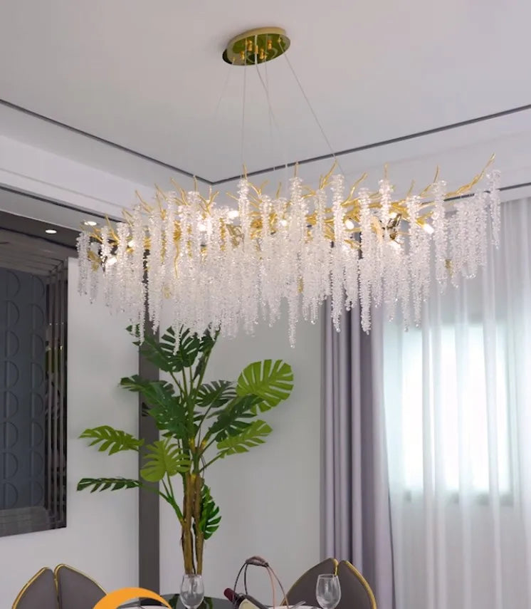 Glamour Luxe Crystal Chandelier Vintage Pendant Light