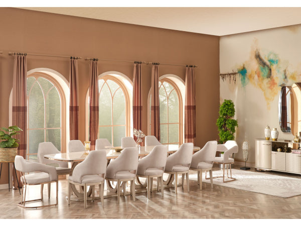 Modern Glam Dining Table – Artful Luxury in Every Detail