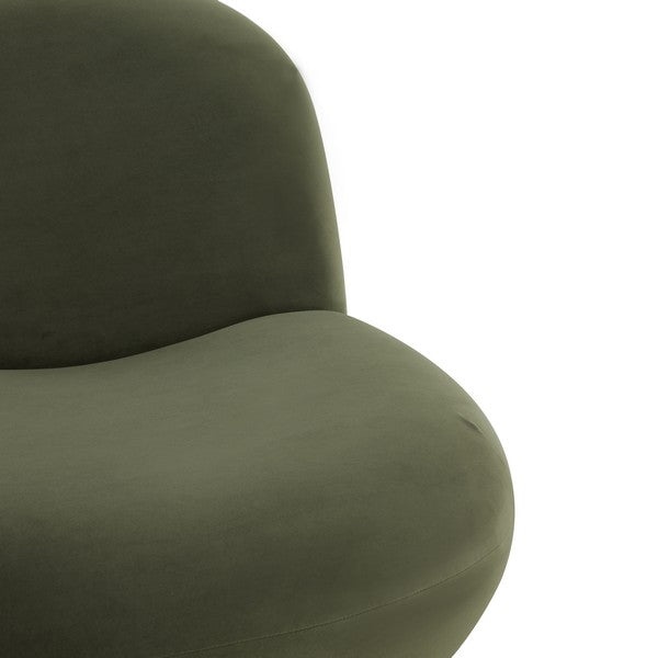 Stevie Velvet Accent Chair - Olive Green