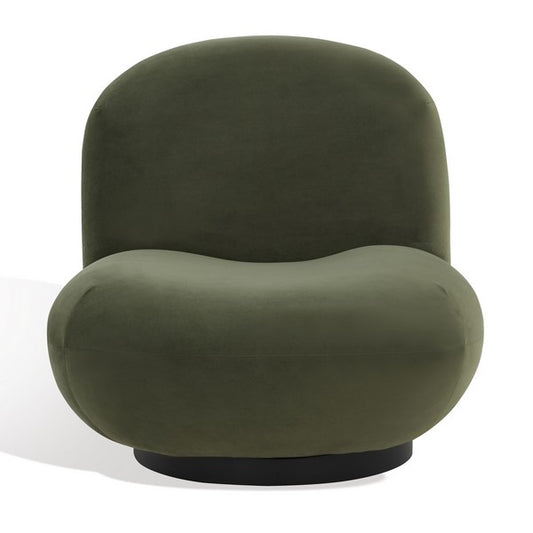 Stevie Velvet Accent Chair - Olive Green