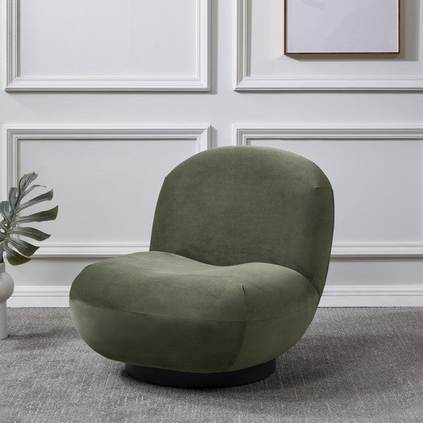 Stevie Velvet Accent Chair - Olive Green