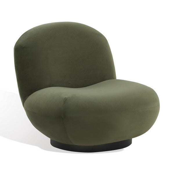 Stevie Velvet Accent Chair - Olive Green