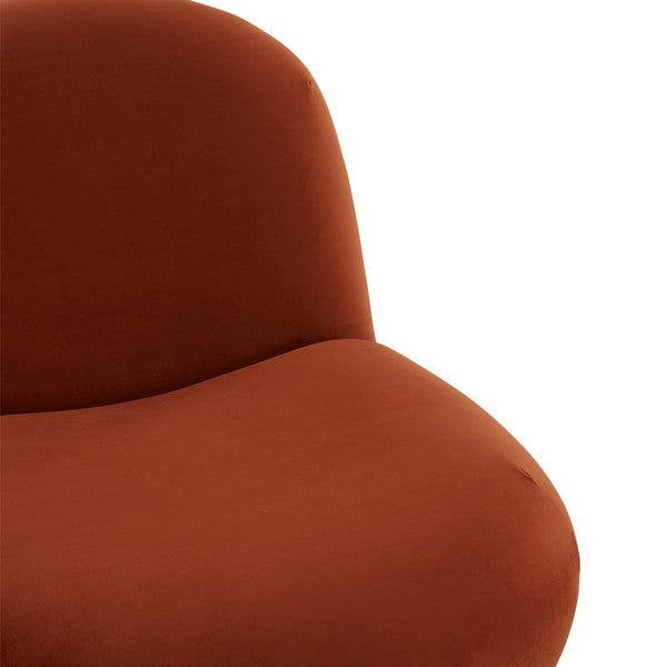 Stevie Velvet Accent Chair - Rust