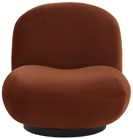 Stevie Velvet Accent Chair - Rust