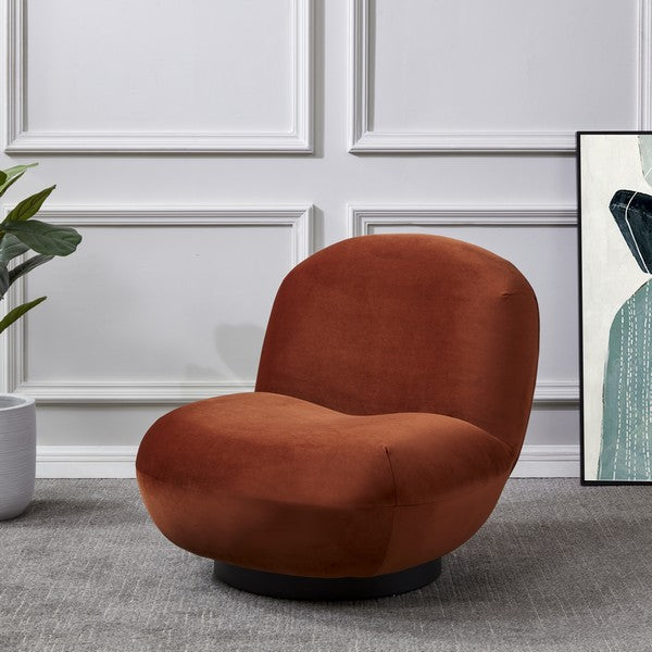 Stevie Velvet Accent Chair - Rust