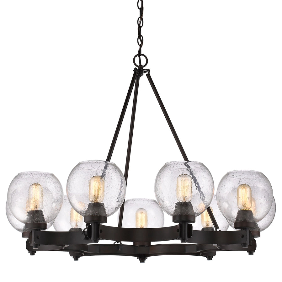 Galveston 9-Light Chandelier in Rubbed Bronze for Use in Bedrooms, Dining Rooms, Foyers, Kitchens, Living Rooms Chandelier
