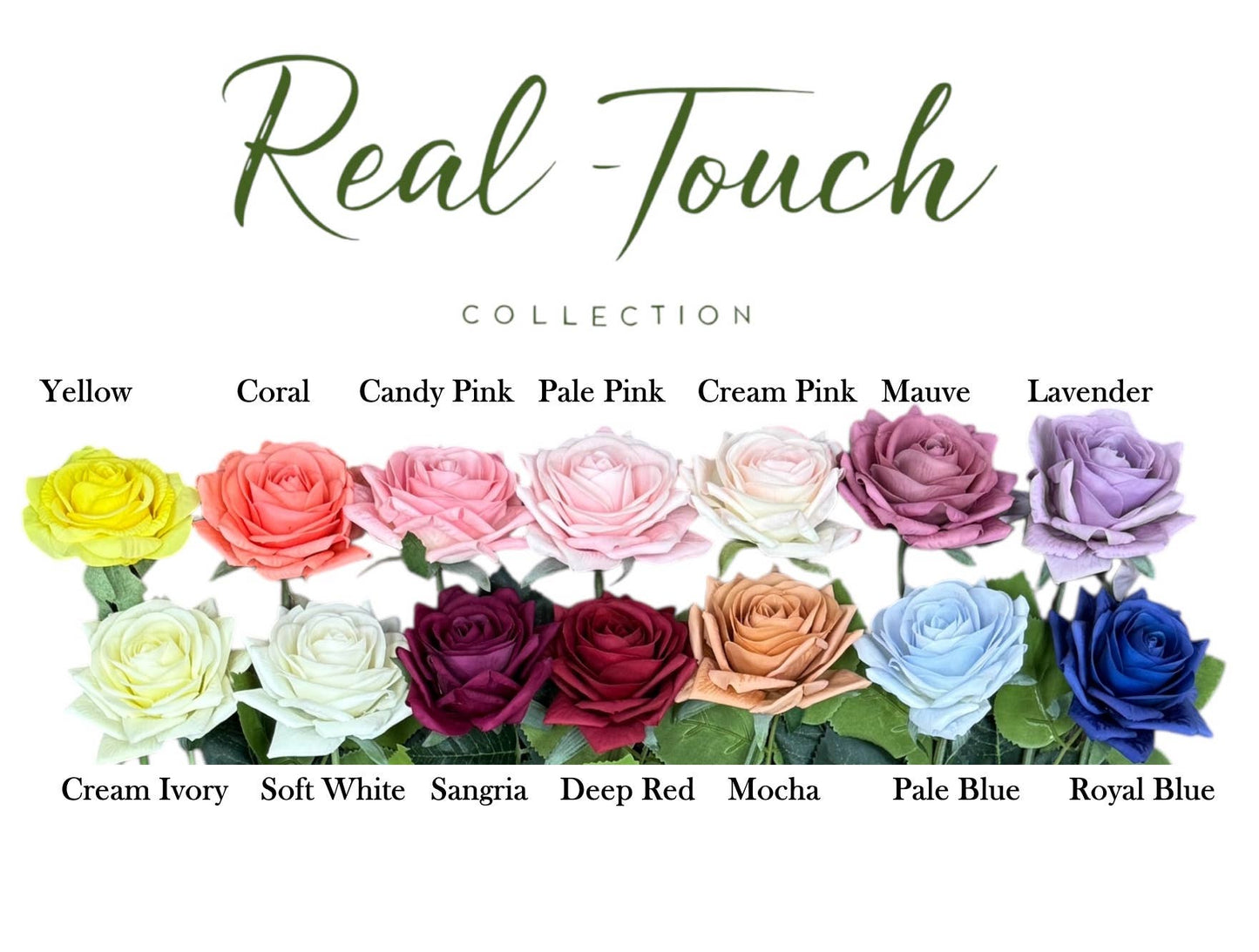 Pack of 50 stems-Ultra Realistic Rose-17": Cream Pink
