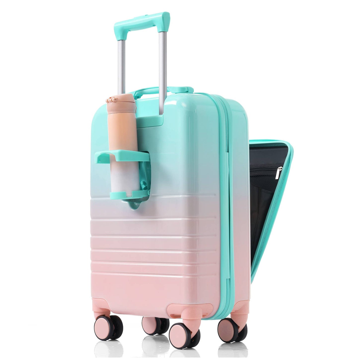 Luggage Set of 3, 20, 24, 28inch with USB Port: Blue