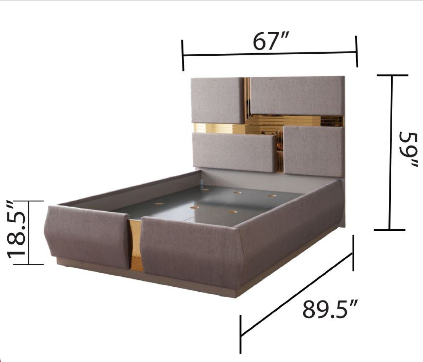 Graywood Renaissance Queen Bed with Lavish Tufted Upholstery