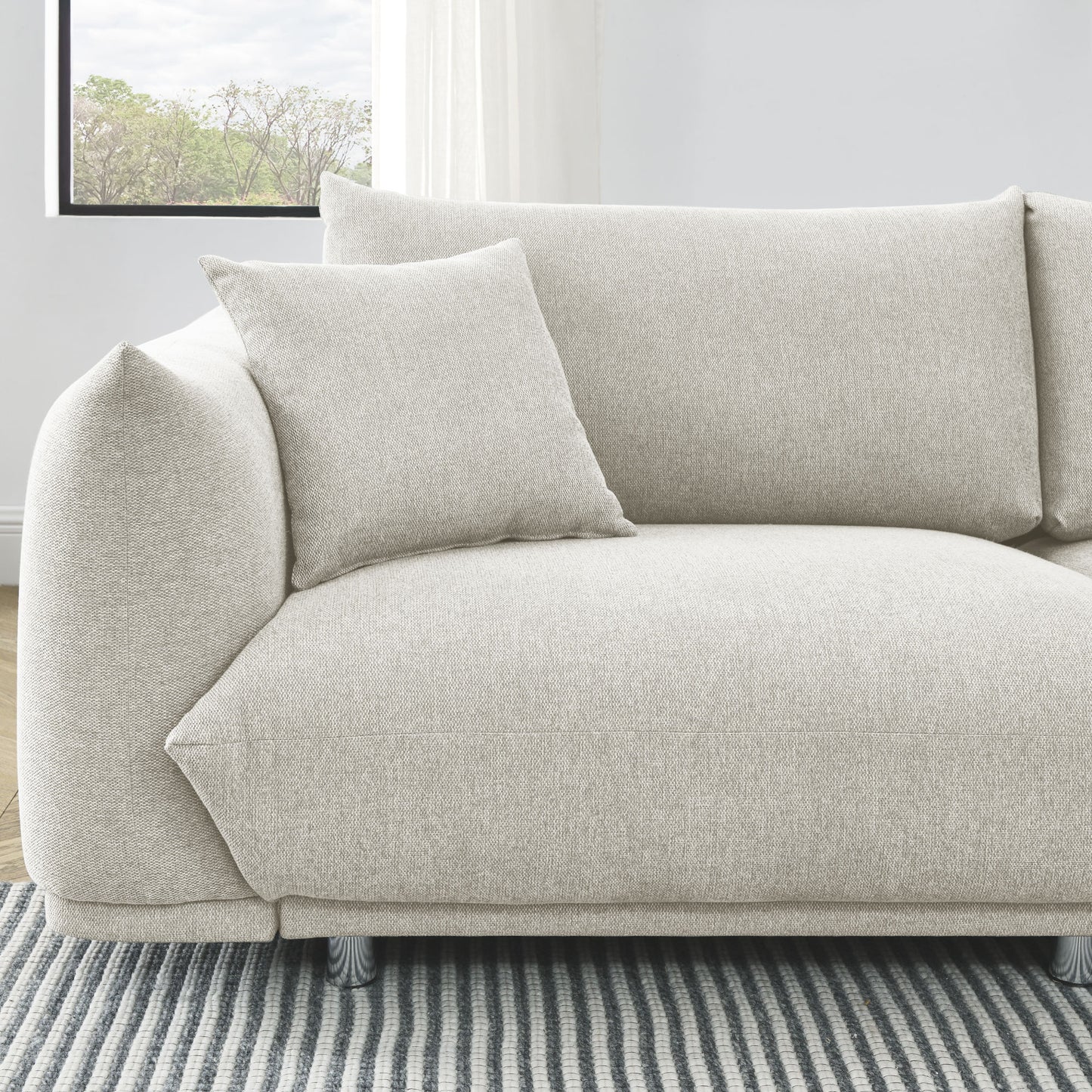 3-seater + 2-seater + 1-seater combination sofa Modern Couch for Living Room Sofa, Solid Wood Frame and Stable Metal Legs, 5 Pillows,