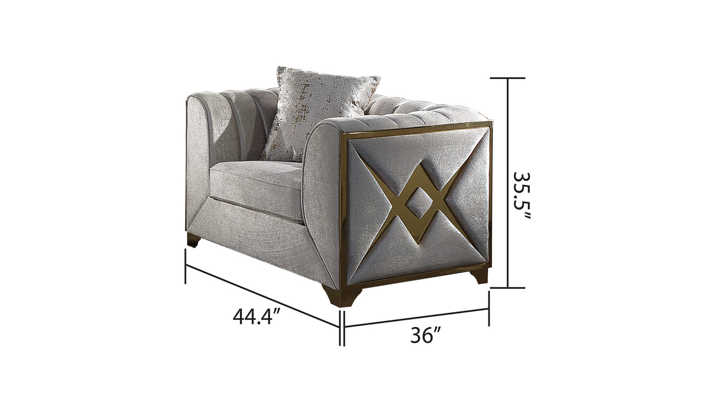Velencia 3Pc Modern Living Room Set in Cream
