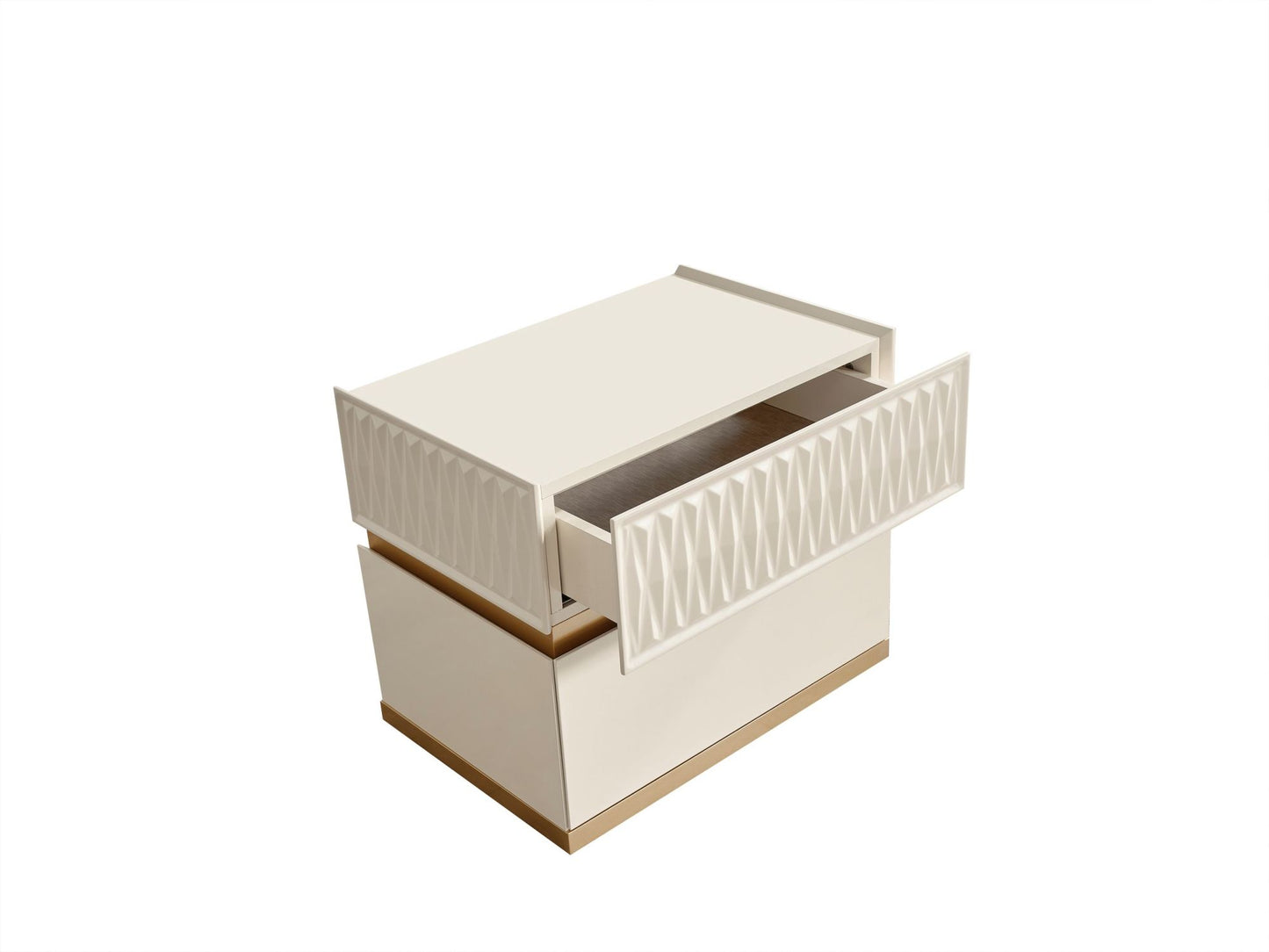 Delfano Modern Style 2-Drawer Night stand Made with Wood in Beige