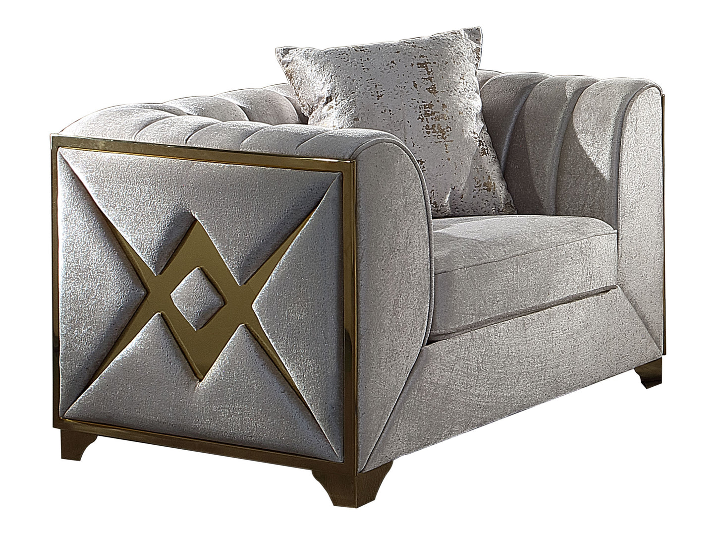 Velencia 3Pc Modern Living Room Set in Cream
