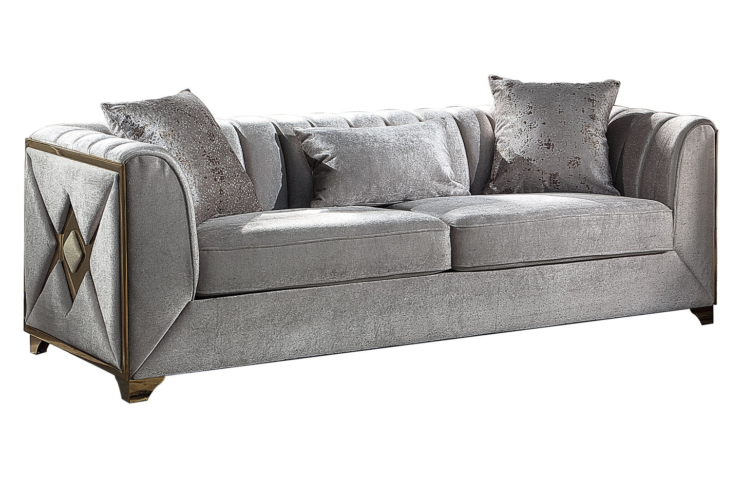 Velencia 3Pc Modern Living Room Set in Cream