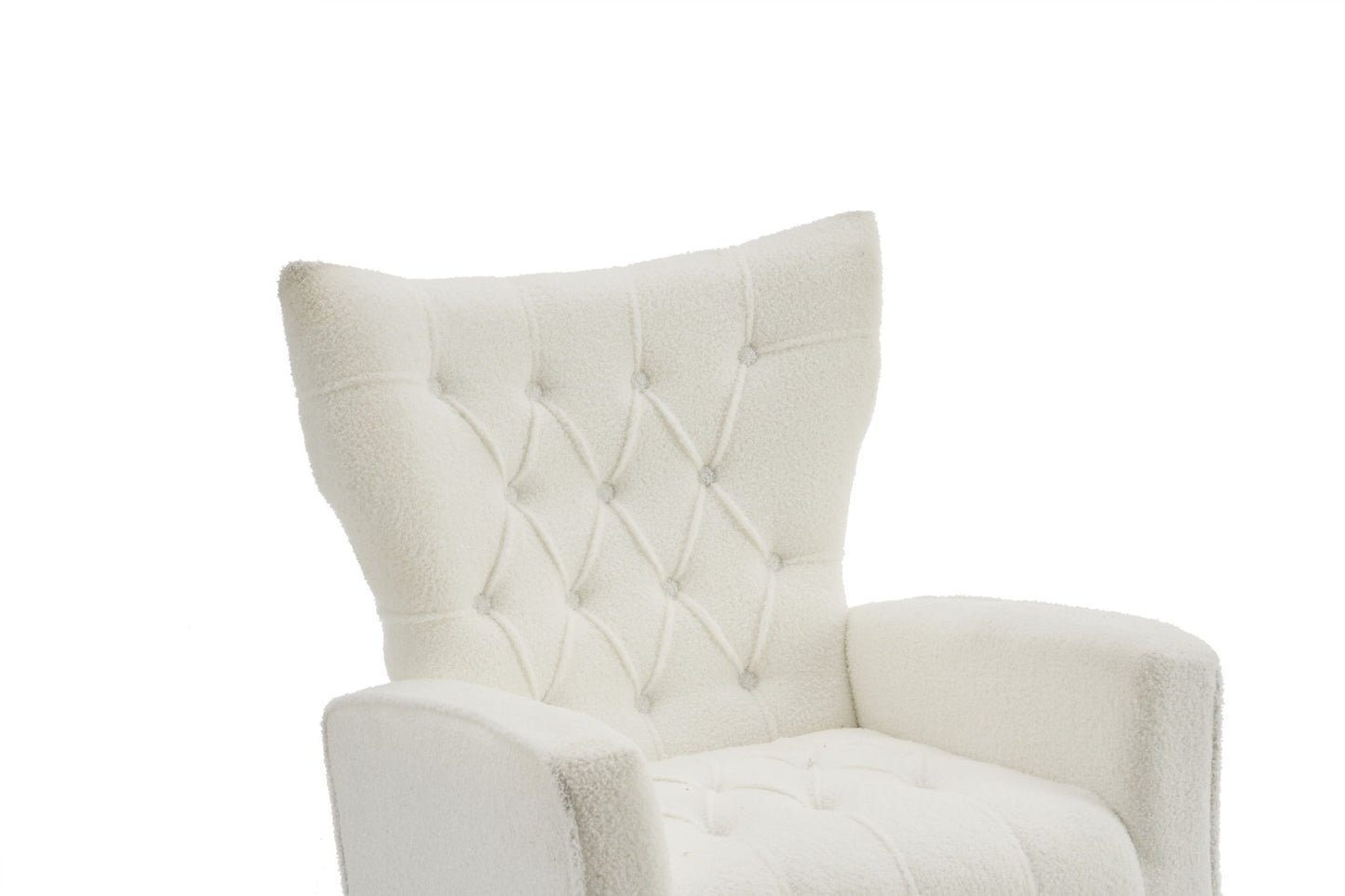 Modern Accent Chair with Ottoman, Comfy Armchair for Living Room, Bedroom, Apartment, Office (White)
