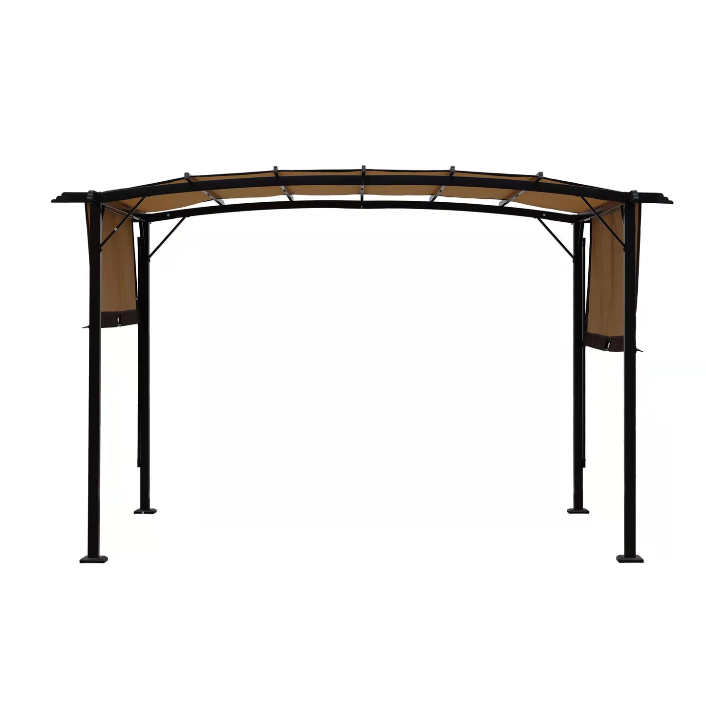12 x 9 Ft Outdoor Pergola Patio Gazebo,Retractable Shade Canopy,Steel Frame Grape Gazebo,Sunshelter Pergola for Gardens,Terraces,Backyard